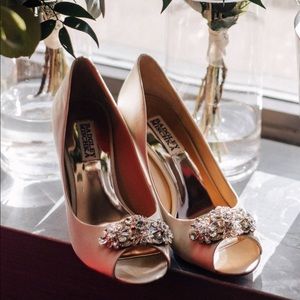 Badgley Mishka ‘Dara’ Peep-Toe Wedge